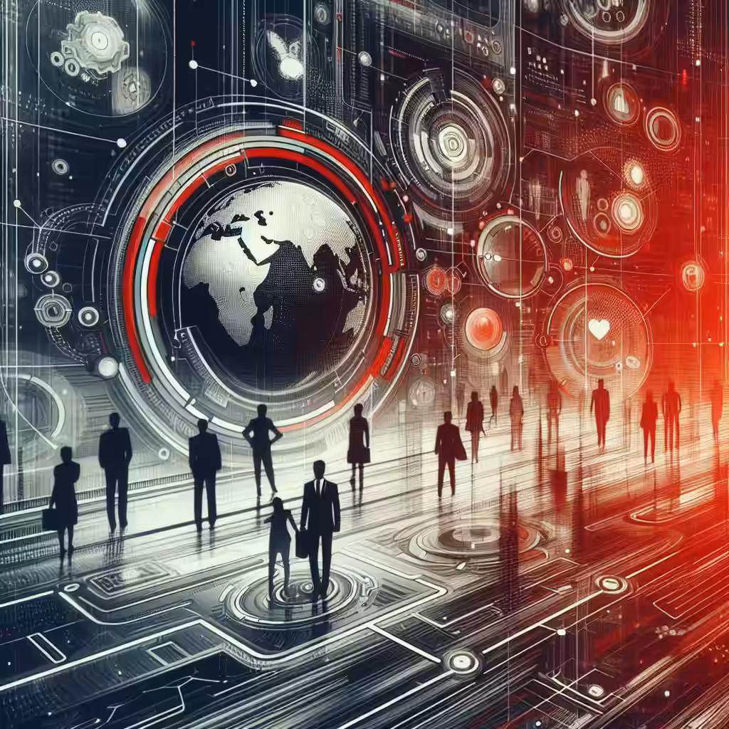 abstract representation of MuncaX using people near globe
